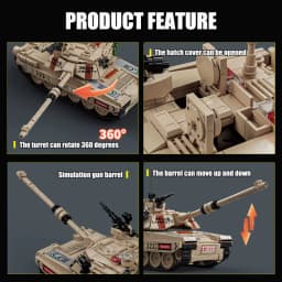 Military MOC 1002pcs M1 Abrams Main Battle Tank Model Kit Building Blocks Set Soldiers Figures Bricks Toys For Children Boy Gift