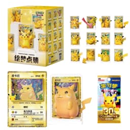 In Stock Pokemon Dream Painting 30th Celebration Anniversary Pikachu Figure Set Pikachu 30th Anniversary Figures PTCG Card