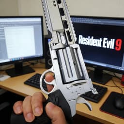 Hot Mov Resident Evil-9 Requiem Leon Hand Cannon Revolver Model Desktop Ornament Game Cosplay Prop Articulated Toy Holiday Gifts