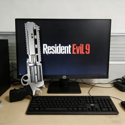 Hot Mov Resident Evil-9 Requiem Leon Hand Cannon Revolver Model Desktop Ornament Game Cosplay Prop Articulated Toy Holiday Gifts