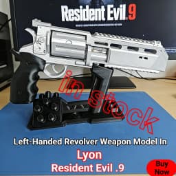 Hot Mov Resident Evil-9 Requiem Leon Hand Cannon Revolver Model Desktop Ornament Game Cosplay Prop Articulated Toy Holiday Gifts