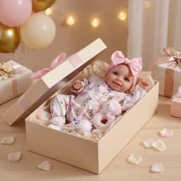 NPK 17-inch Reborn Baby Doll - Realistic 3D Skin Painted Hair Visible Veins Newborn Doll Collectible Figure Same as Picture
