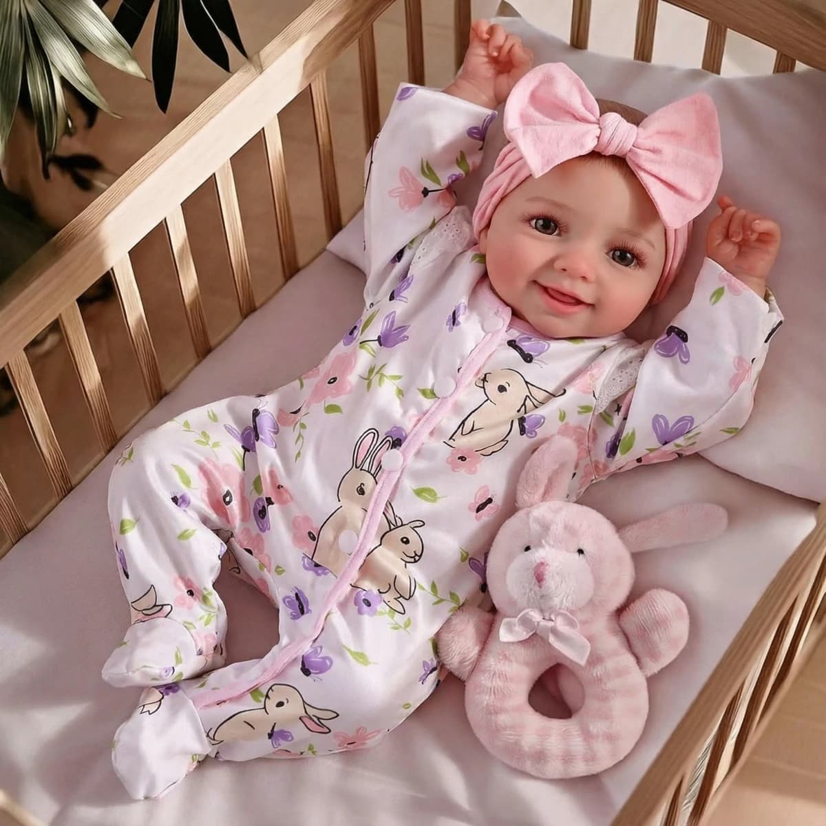 NPK 17-inch Reborn Baby Doll - Realistic 3D Skin Painted Hair Visible Veins Newborn Doll Collectible Figure Same as Picture