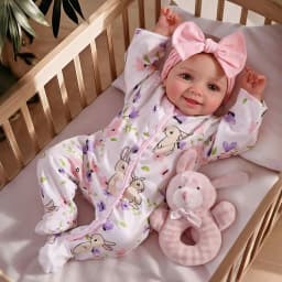 NPK 17-inch Reborn Baby Doll - Realistic 3D Skin Painted Hair Visible Veins Newborn Doll Collectible Figure Same as Picture
