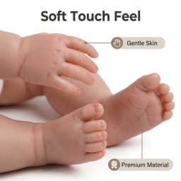NPK 17-inch Reborn Baby Doll - Realistic 3D Skin Painted Hair Visible Veins Newborn Doll Collectible Figure Same as Picture