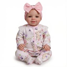 NPK 17-inch Reborn Baby Doll - Realistic 3D Skin Painted Hair Visible Veins Newborn Doll Collectible Figure Same as Picture