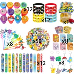 Cartoon Pokemon Birthday Party Decorations Pikachu Theme Disposable Tableware Paper Cup Plate Banner Christmas Party Favor Gifts