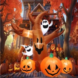 Inflatable Toy Scary Pumpkin Tree Halloween Inflatable Model Luminous Day of the Dead Halloween Atmosphere Decoration Model