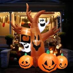 Inflatable Toy Scary Pumpkin Tree Halloween Inflatable Model Luminous Day of the Dead Halloween Atmosphere Decoration Model