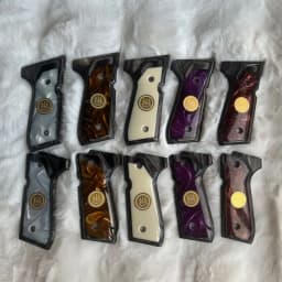 2026 New Model 92FS Pistol Grip - Black Wood with Golden Embossing