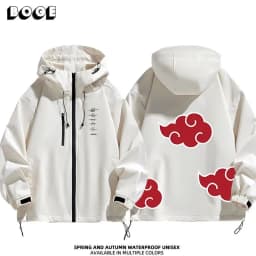 Naruto Shippuden Akatsuki Organization Cartoon Jacket 2D Student Couple Hooded Coat Jacket Top Anime Peripheral Wholesale