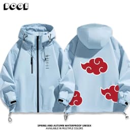 Naruto Shippuden Akatsuki Organization Cartoon Jacket 2D Student Couple Hooded Coat Jacket Top Anime Peripheral Wholesale
