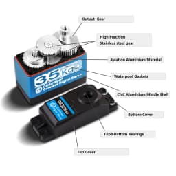 1X Servo 35kg High Torque Coreless Servo Motor Digital and Waterproof DS3235 Servo Arduino Servo for Robotic DIY, RC Car