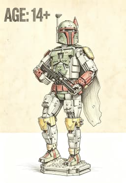 Boba Fett Large Action Figure MOC Building Blocks Model 1544PCS Collectible Bricks Toy For Adult Kids Birthday Gift
