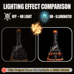 Hprosper LED Light For 10333 Lord of the Rings: Barad Dur Sauron Dark Tower Castle Decorative Lamp (No Lego Building Blocks)