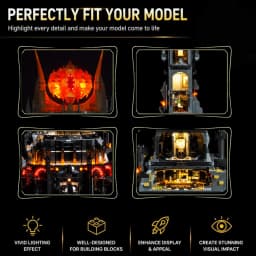 Hprosper LED Light For 10333 Lord of the Rings: Barad Dur Sauron Dark Tower Castle Decorative Lamp (No Lego Building Blocks)