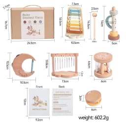 7pc Sets Music Toys for Children Music Instruments Girl Toys Wooden Cartoon Educational Instruments Children's Toys Instruments