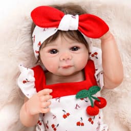 Brastoy Doll Reborn Baby Realistic Painted Girl 48cm Silicone Body with Brown Eyes, Shipped from Brazil
