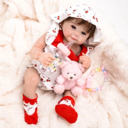Brastoy Doll Reborn Baby Realistic Painted Girl 48cm Silicone Body with Brown Eyes, Shipped from Brazil