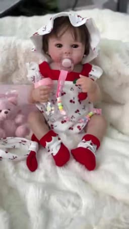 Brastoy Doll Reborn Baby Realistic Painted Girl 48cm Silicone Body with Brown Eyes, Shipped from Brazil