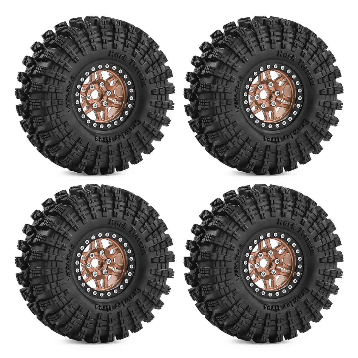 1.9 Inch Beadlock Wheels Tires 12mm Hex for TRX4 SCX10 Capra Axial SCX24 Traxxas Enduro RC Crawler Truck Upgrade Parts