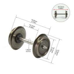 24pcs HO Scale 1:87 36" Metal DC Wheels for Model Trains DC Wheels Railway Modeling C8724