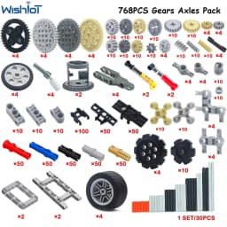 768PCS Technical Parts Building Kit with Gears Axles Wheels for MOC Car Robot Models STEM Toys