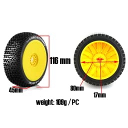 4pcs 116mm Off Road Buggy Tires Wheel 17mm Hex Hubs For 1/8 Rc Racing Car 4wd Nitro Hpi Hsp Bazooka Camper Kyosho Zd Hongnuo
