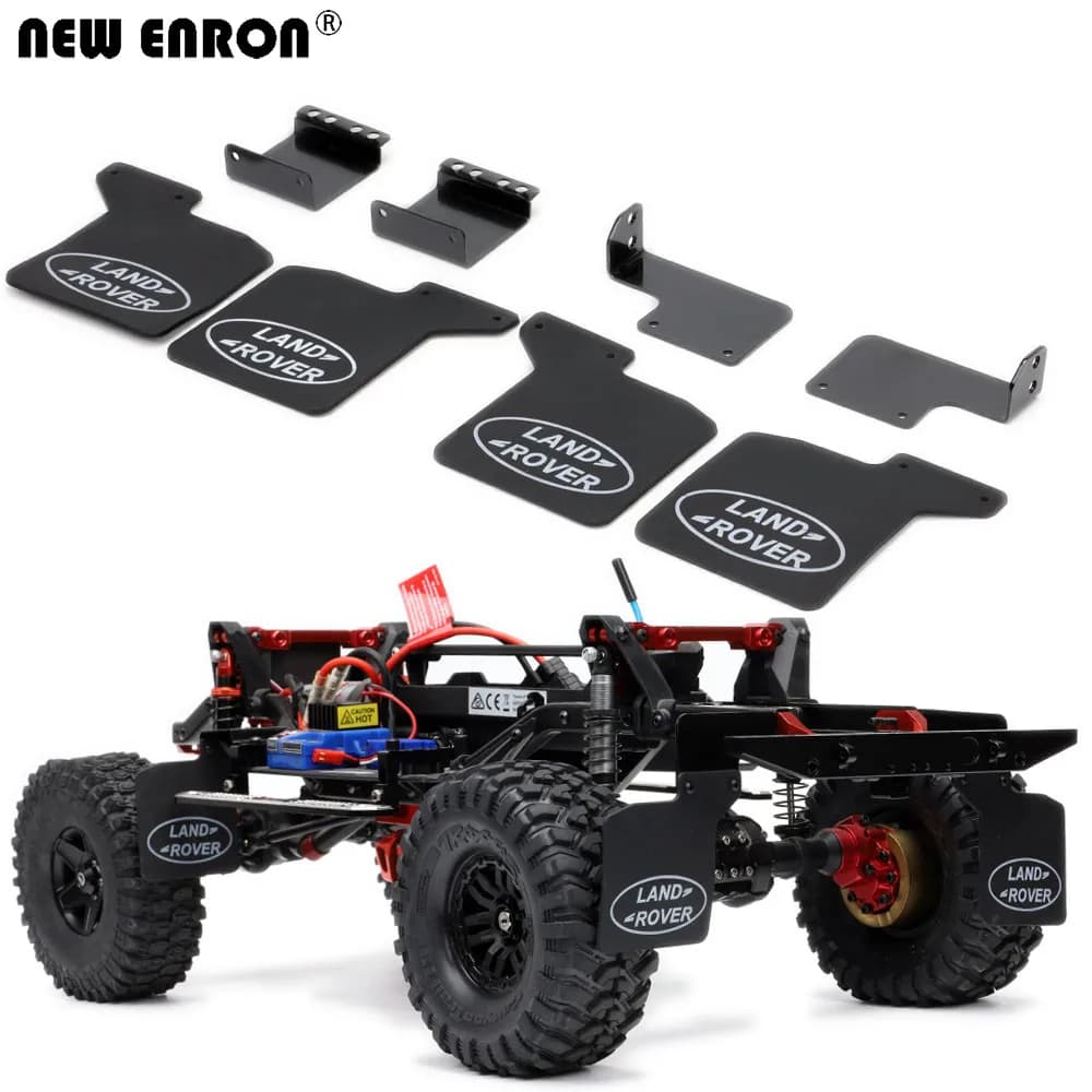 NEW ENRON Rubber Quarters Front & Rear Fender Mud Flaps Aluminum Bracket Set for RC Crawler Car 1/10 Traxxas TRX4 Tamiya D110