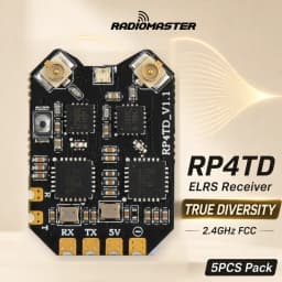 5PCS RadioMaster RP4TD FCC 2.4GHz ExpressLRS True Diversity Receiver Dual Antenna CRSF For FPV Racing Drone Parts Bulk Price