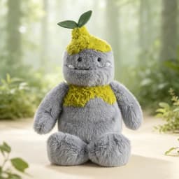 65cm Creative Forest Spirit Plush Toy Soft Gray Stuffed Monster Doll with Leaf Top Adorable Plushie Kids Gift Home Room Decor