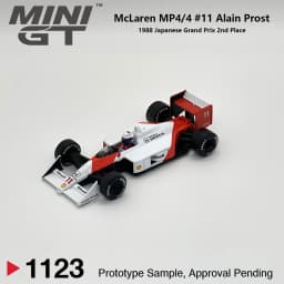 McLaren MP4/4 Alain Prost #11 MiniGT 1123 1:64 1988 Japan GP Classic F1 MGT01123 With Extra Display Free Base Diecast Car Model