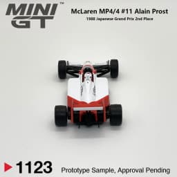 McLaren MP4/4 Alain Prost #11 MiniGT 1123 1:64 1988 Japan GP Classic F1 MGT01123 With Extra Display Free Base Diecast Car Model