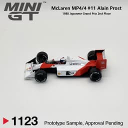 McLaren MP4/4 Alain Prost #11 MiniGT 1123 1:64 1988 Japan GP Classic F1 MGT01123 With Extra Display Free Base Diecast Car Model