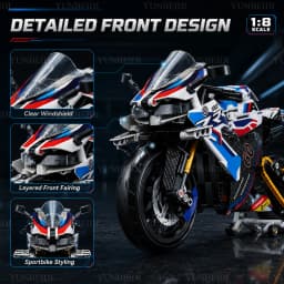 1:8 Motorcycle Building Blocks Model Set 715PCS+ Motorcycle Assembly Educational Toy Adults Collection Christmas Children's Gift