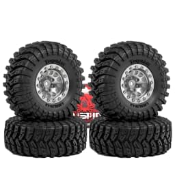 1.3 Beadlock Wheels and Tires OD 2.75'' Hex 7mm (4PCS) for 1/18 1/24 TRX4M SCX24 AX24 FCX18 FCX24 RC Crawler Car