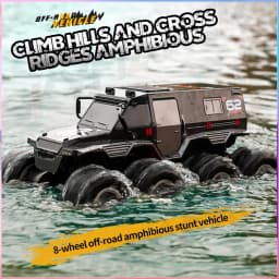 JJRC Q137 8WD RC Car 2.4G Amphibious 8 Wheel Remote Control Truck Climbing Off Road Waterproof Armored Vehicles Children's Toys