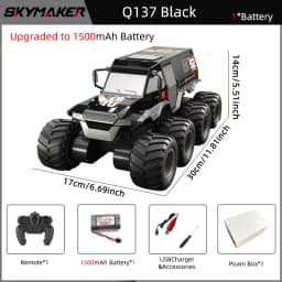 JJRC Q137 8WD RC Car 2.4G Amphibious 8 Wheel Remote Control Truck Climbing Off Road Waterproof Armored Vehicles Children's Toys
