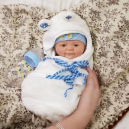 BRASTOY Solid Silicone Reborn Baby Doll 40cm Coconut Boy Realistic and Soft to Touch Can Be Plated, Shipped from Brazil