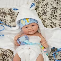 BRASTOY Solid Silicone Reborn Baby Doll 40cm Coconut Boy Realistic and Soft to Touch Can Be Plated, Shipped from Brazil