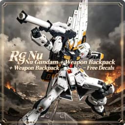 RG32 New Arrival Nu Gundam Amuro Model, Equipped with Funnel Backpack, Bracket & Water Slide Decal, Assembled Action Figure Toy