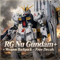 RG32 New Arrival Nu Gundam Amuro Model, Equipped with Funnel Backpack, Bracket & Water Slide Decal, Assembled Action Figure Toy