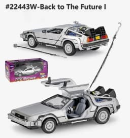 WELLY Diecast 1:24 Scale Model Car Toy Delorean For Movie Back to The Future Part 1/2/3 DMC-12 Metal Alloy Toy Car For Kids Gift