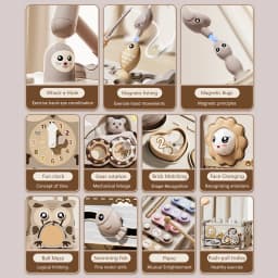 Children Montessori Toy Sensory Magnetic Educational Fishing Owl Busy Board Mole Game Number Xylophone for 3 Year Toddlers Gifts