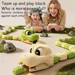 Magnetic Eating Snake Remote Control Car Toy for Boys Dual Player Battle Greedy Bean Children's Birthday Gift Interactive Toys