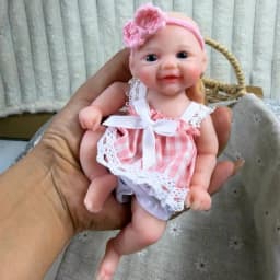 6 Inch Chubby Vivienne All Silicone Reborn Doll Lifelike Soft Solid Silicone Washable Doll Stress-relieving Toys
