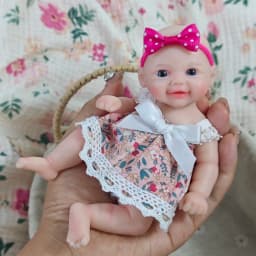 6 Inch Chubby Vivienne All Silicone Reborn Doll Lifelike Soft Solid Silicone Washable Doll Stress-relieving Toys