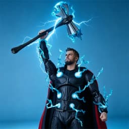 Avengers Thor Action doll Submachine Gun Axe Interchangeable Head Hinged PVC Collectible Model Toy with Display Stand Gift
