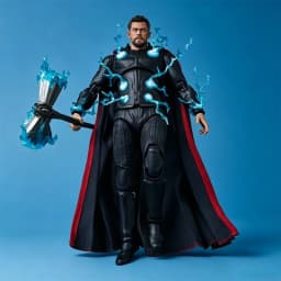Avengers Thor Action doll Submachine Gun Axe Interchangeable Head Hinged PVC Collectible Model Toy with Display Stand Gift