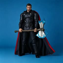 Avengers Thor Action doll Submachine Gun Axe Interchangeable Head Hinged PVC Collectible Model Toy with Display Stand Gift